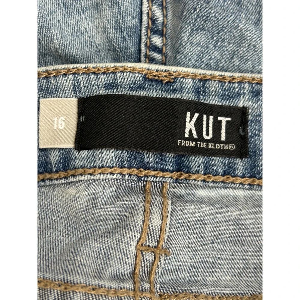Kut From‎ The Kloth Connie High Rise Ankle Skinny Jeans SZ 16 Distressed Raw Hem